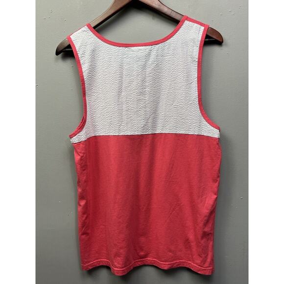 LAUREN JAMES Women's Pink front Tank top blue seerucker back Size Small - Picture 4 of 5
